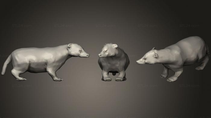 Статуэтки животных (Барсук Европейский, STKJ_0723) 3D модель для ЧПУ станка